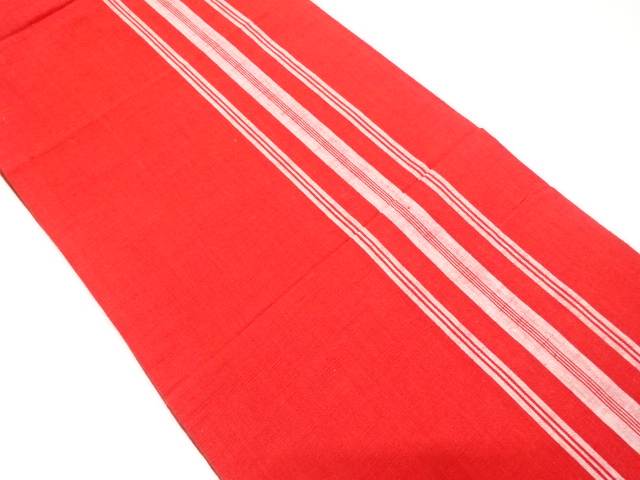 JAPANESE KIMONO / ANTIQUE FUKURO OBI / COTTON / TSUMUGI / WOVEN STRIPE